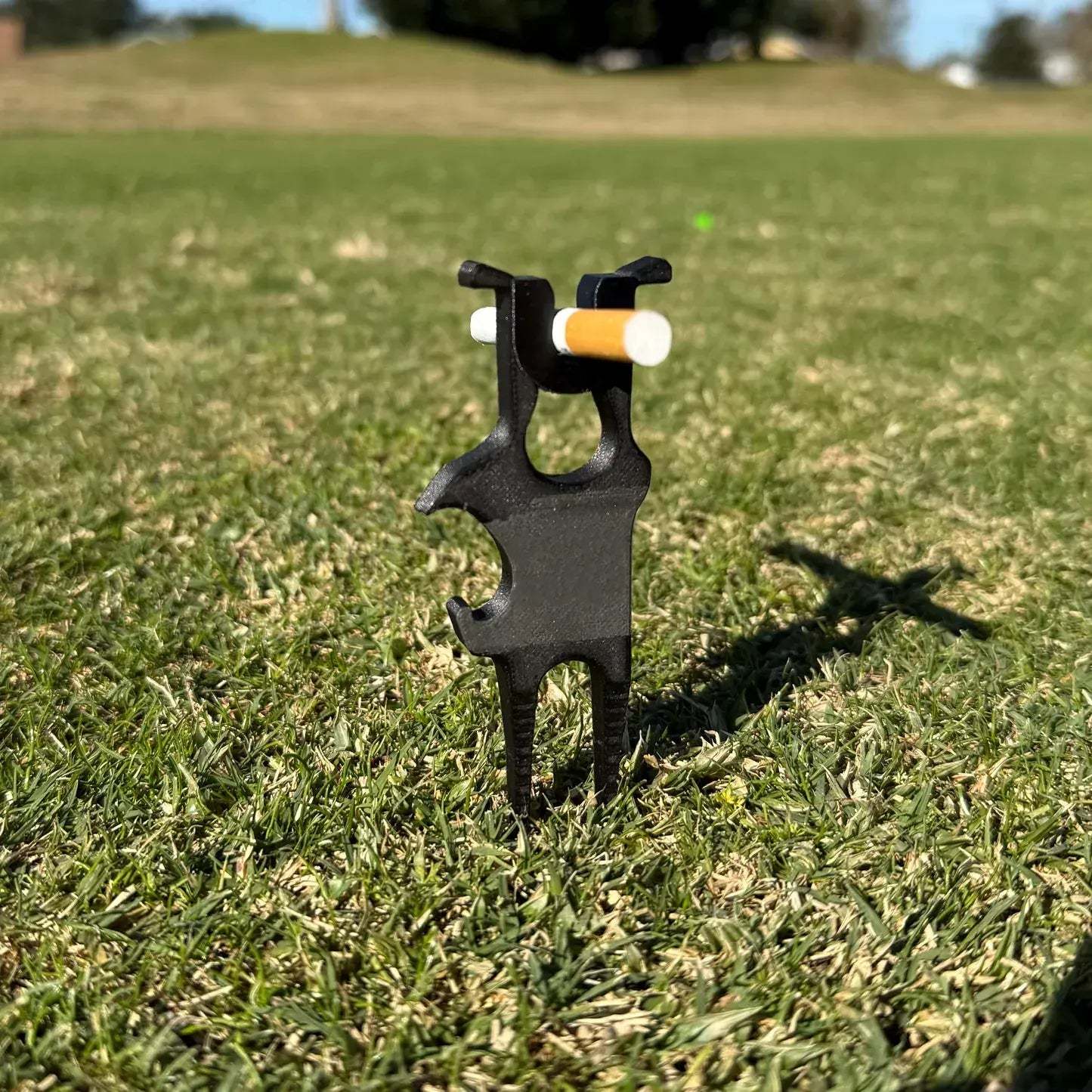 All-in-One Magnetic Cigar Holder, Beer Shotgun, and Ball Mark Repair Multi-Tool