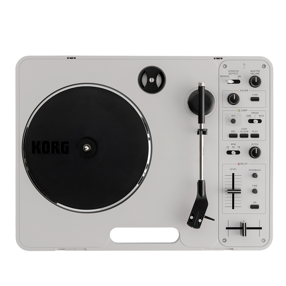Portable Vinyl Record Player with DJ Effects and Built-In Speaker