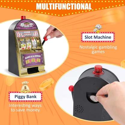 Golden Slot Machine Coin Bank Toy