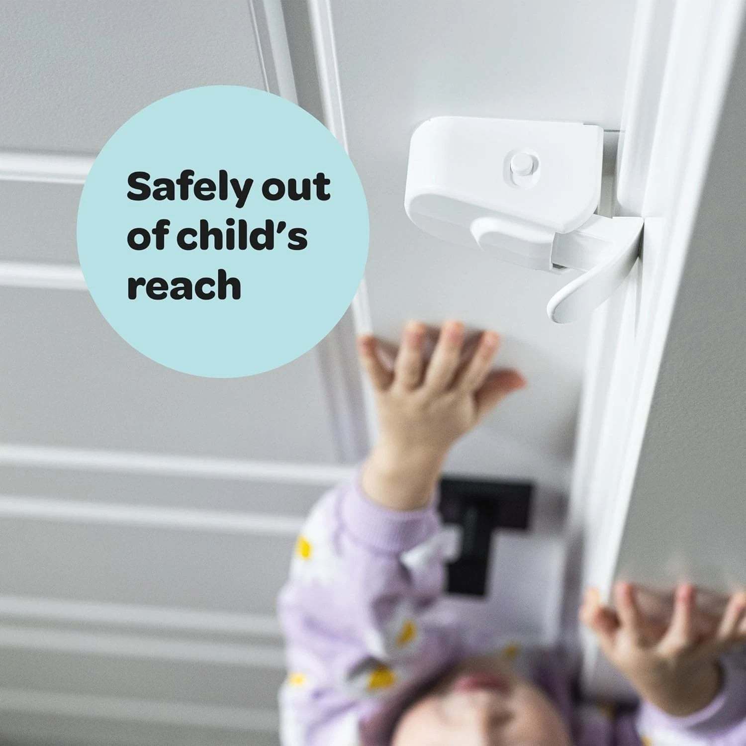 A latch-type door lock that children cannot reach or pry open