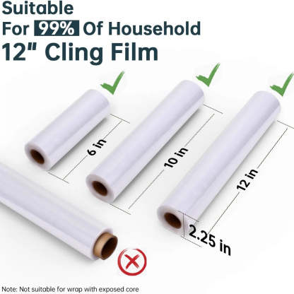 Wrap Dispenser with Slide Cutters, Refillable Magnetic Plastic