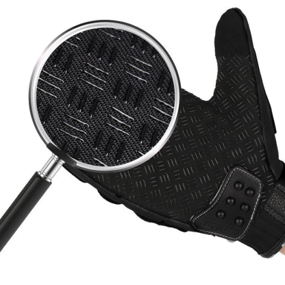 Summer Motorcycle Gloves, Men's Half-Finger Sheepskin Off-Road Gloves, Breathable Anti-Fall Rider Gloves
