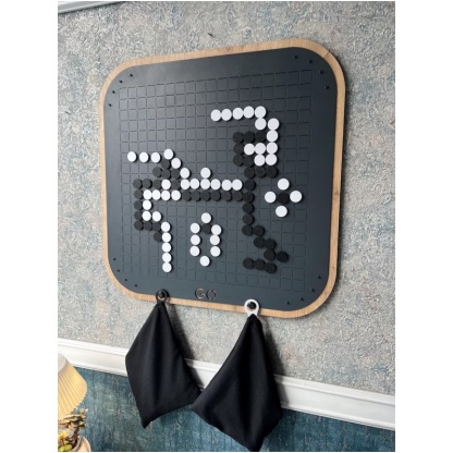 Magnetic Wall Scrabble Set – Modern Metal & Wood, 60x60 cm, Laser-Cut Wall Game