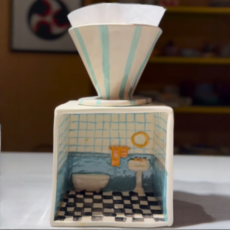 Handcrafted Ceramic Pour-Over Coffee Maker – Miniature Room Art Series