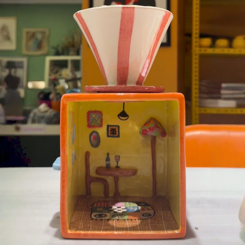 Handcrafted Ceramic Pour-Over Coffee Maker – Miniature Room Art Series