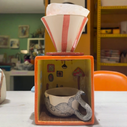 Handcrafted Ceramic Pour-Over Coffee Maker – Miniature Room Art Series