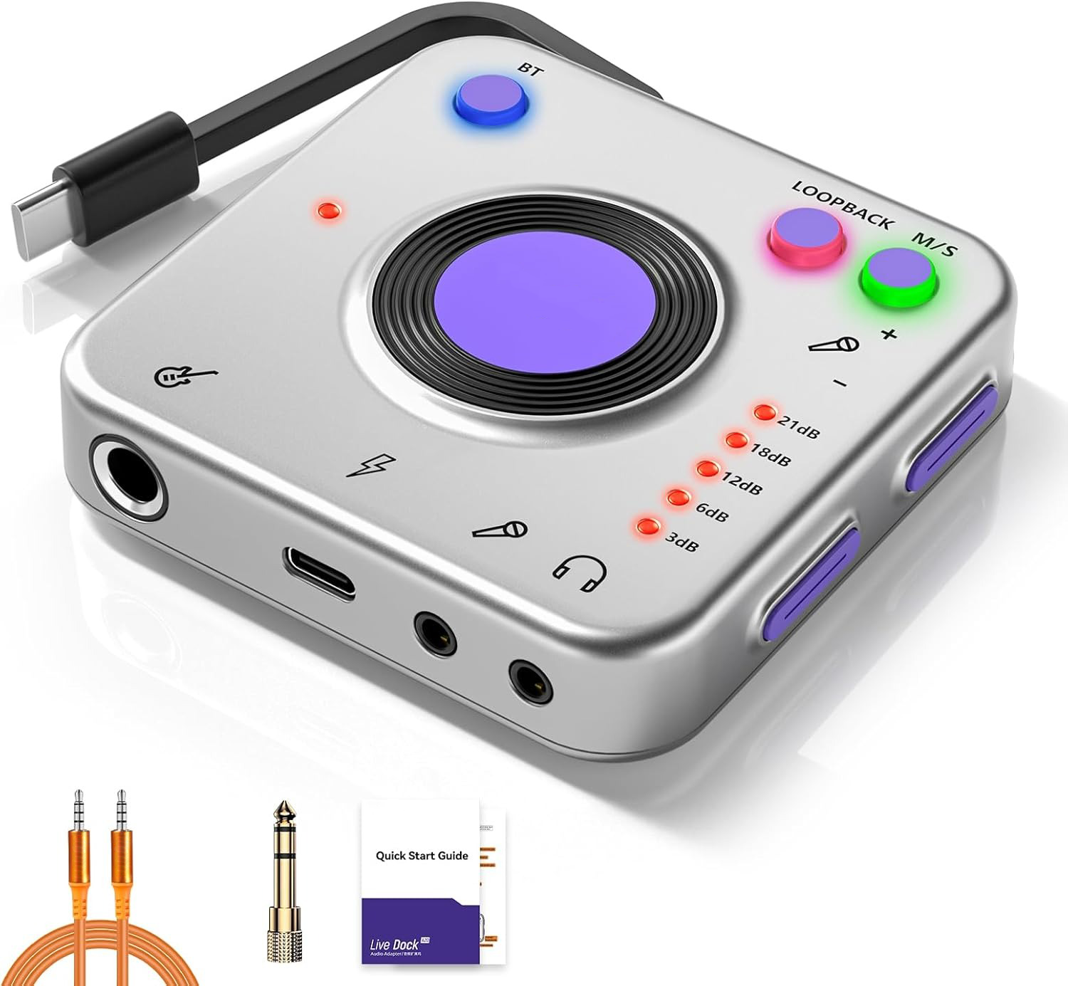 Portable guitar audio interface