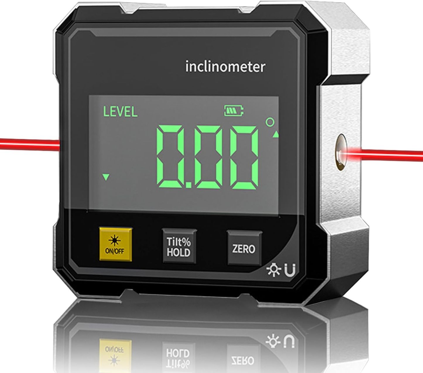 USB Rechargeable Digital Angle Finder with Laser & Magnetic Sides