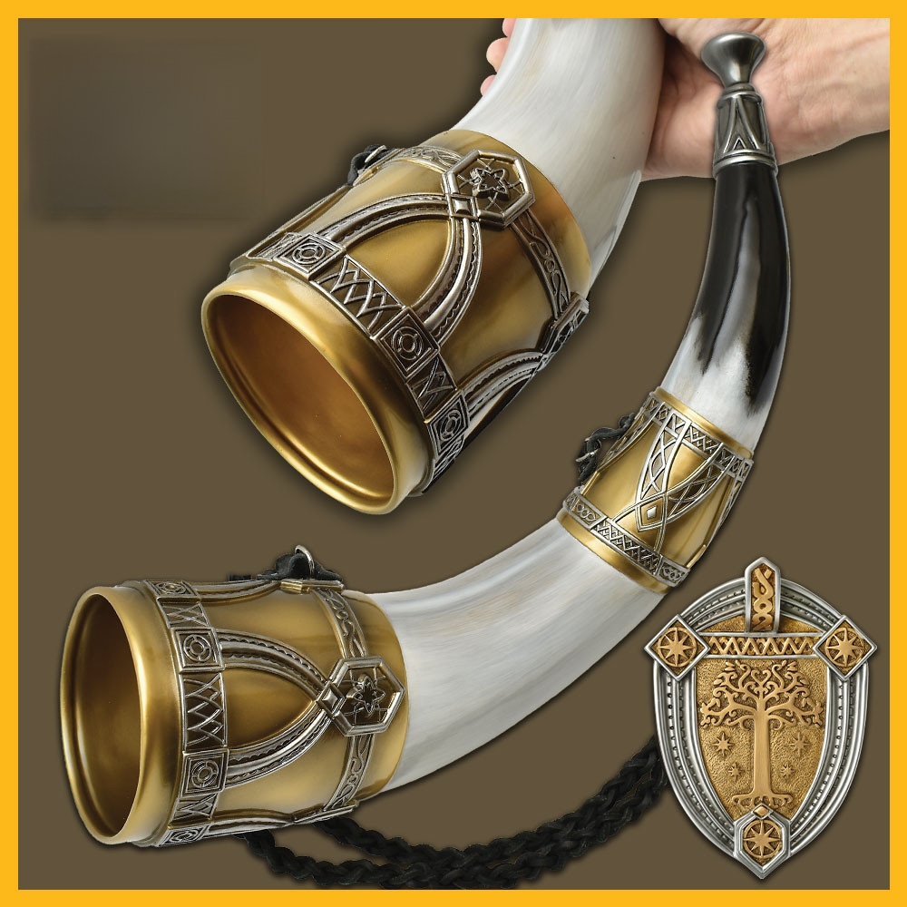 Replica Battle Horn of Gondor | Authentic Movie Prop Display with Wall Mount