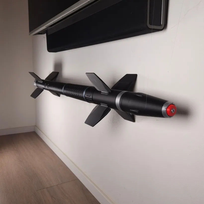 Sci-Fi Missile Wall Art | Hand-Finished 130cm Prop for Modern Interiors