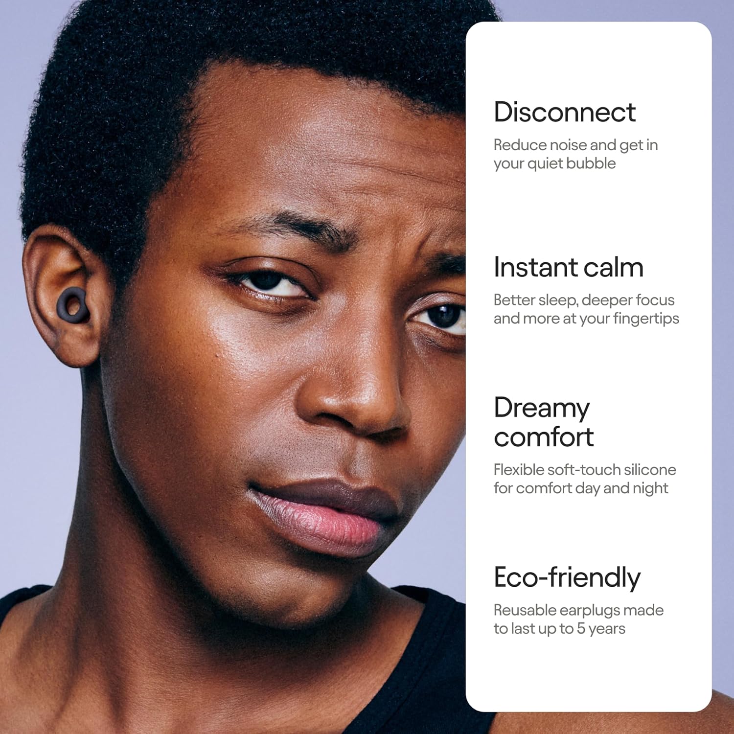 Reusable Silicone Noise-Reducing Earplugs