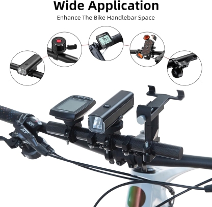 Double Bike Handlebar Extender – Lightweight Extension Bar for Lights, Phone & GPS Mounts