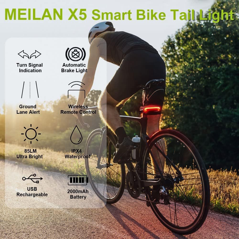 Smart Bike Tail Light with Turn Signals & Auto Brake Function