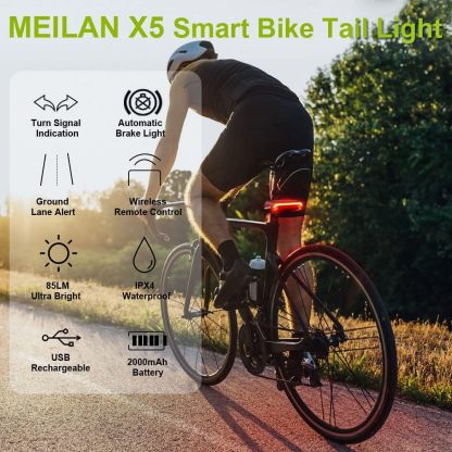 Smart Bike Tail Light with Turn Signals & Auto Brake Function