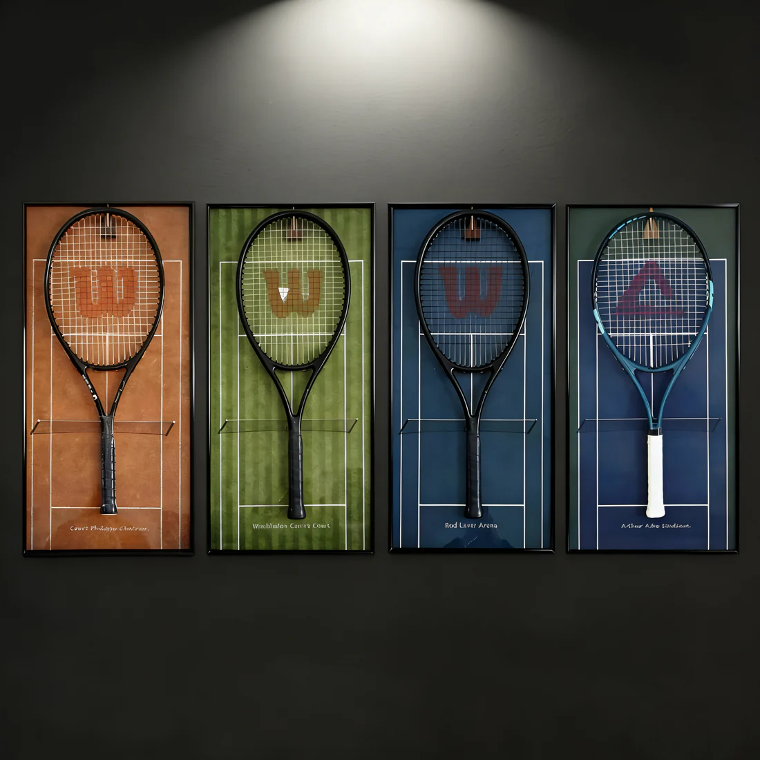 Open Tournament-Themed Wall-Mounted Tennis Racket Display Frame – Collect & Showcase Your Racket
