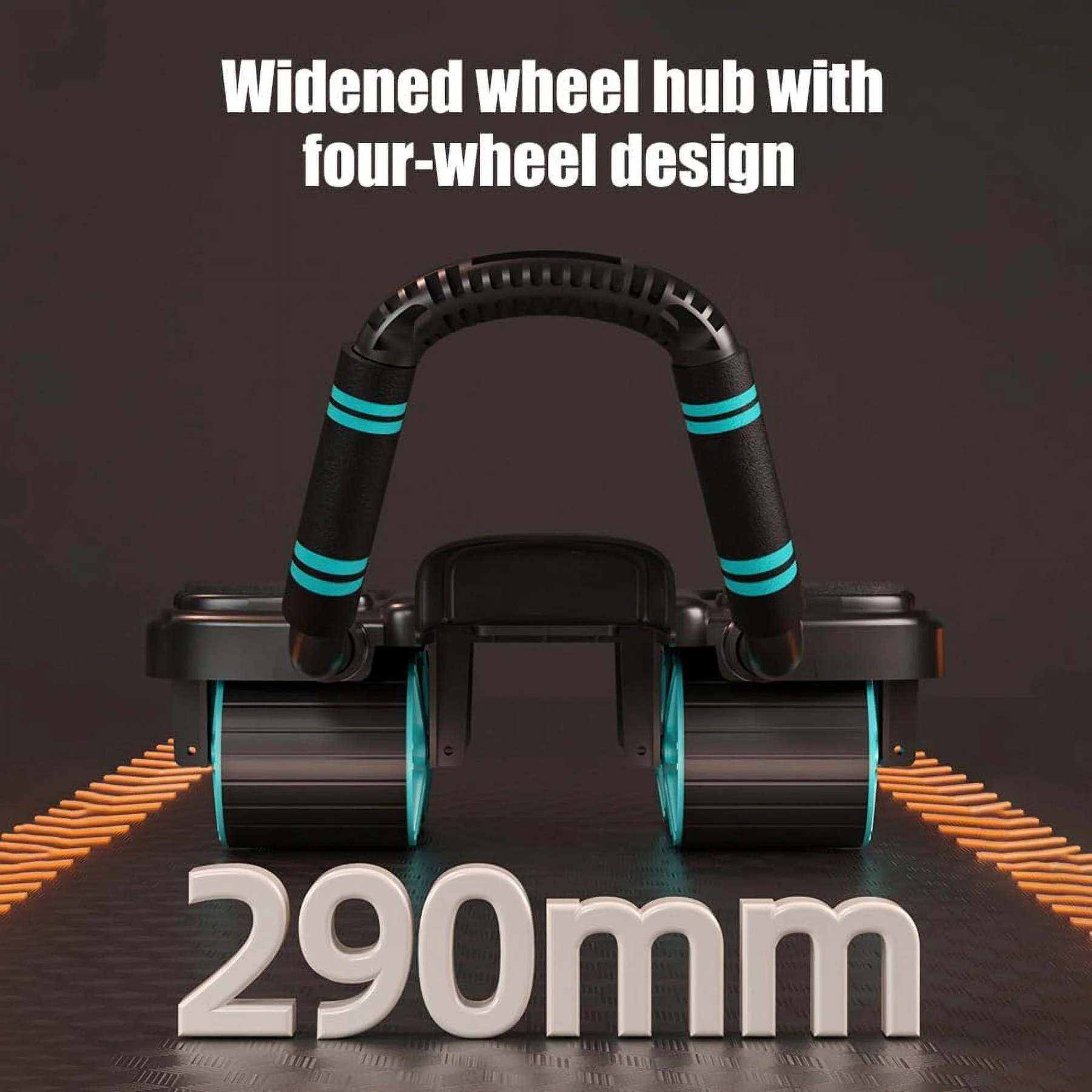 Automatic rebound ab wheel with elbow support and four wheels