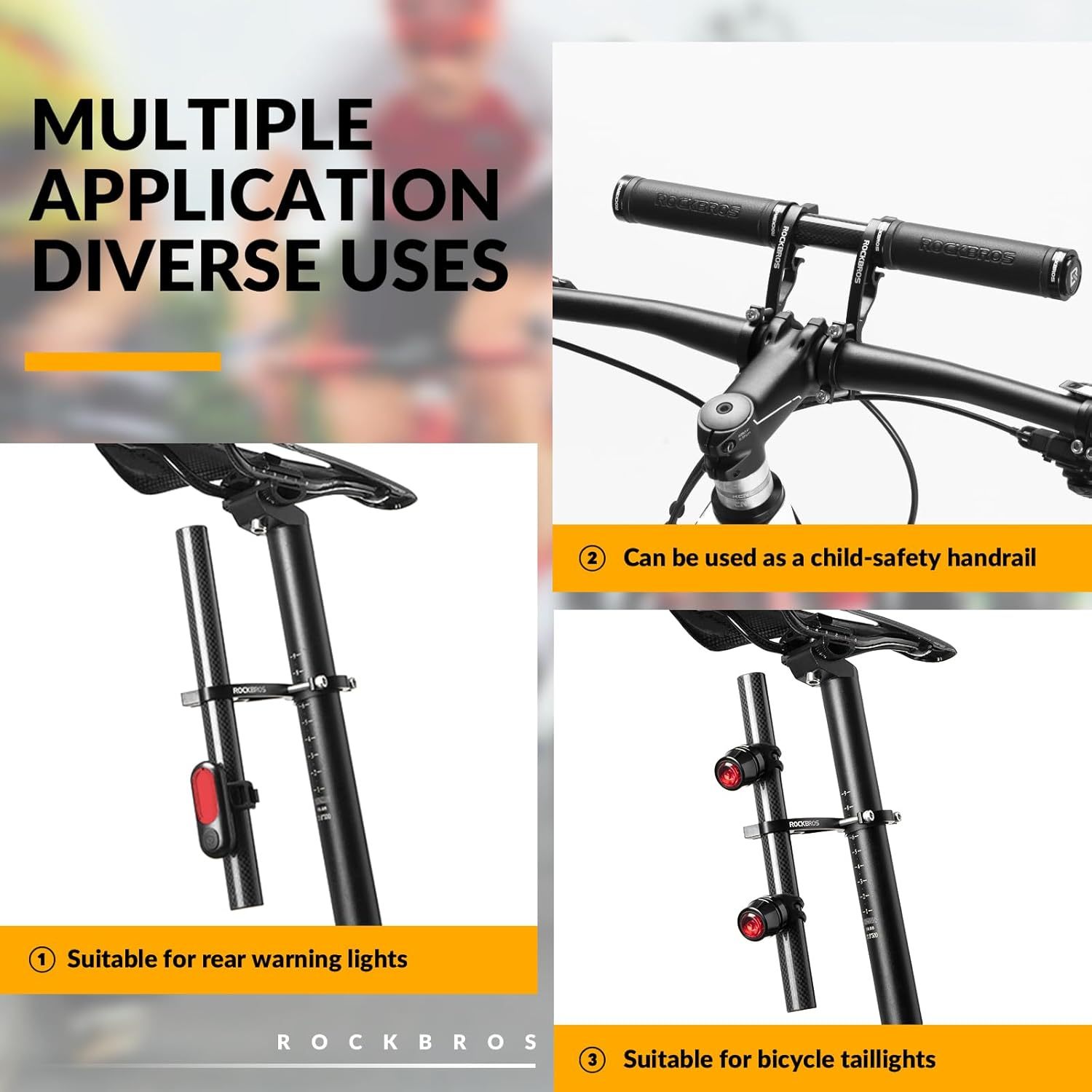 Double Bike Handlebar Extender – Lightweight Extension Bar for Lights, Phone & GPS Mounts