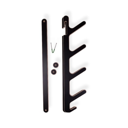 Horizontal Wall-Mounted Ski Rack | Holds 2–4 Pairs with Pole & Helmet Hooks