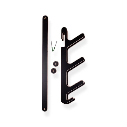 Horizontal Wall-Mounted Ski Rack | Holds 2–4 Pairs with Pole & Helmet Hooks