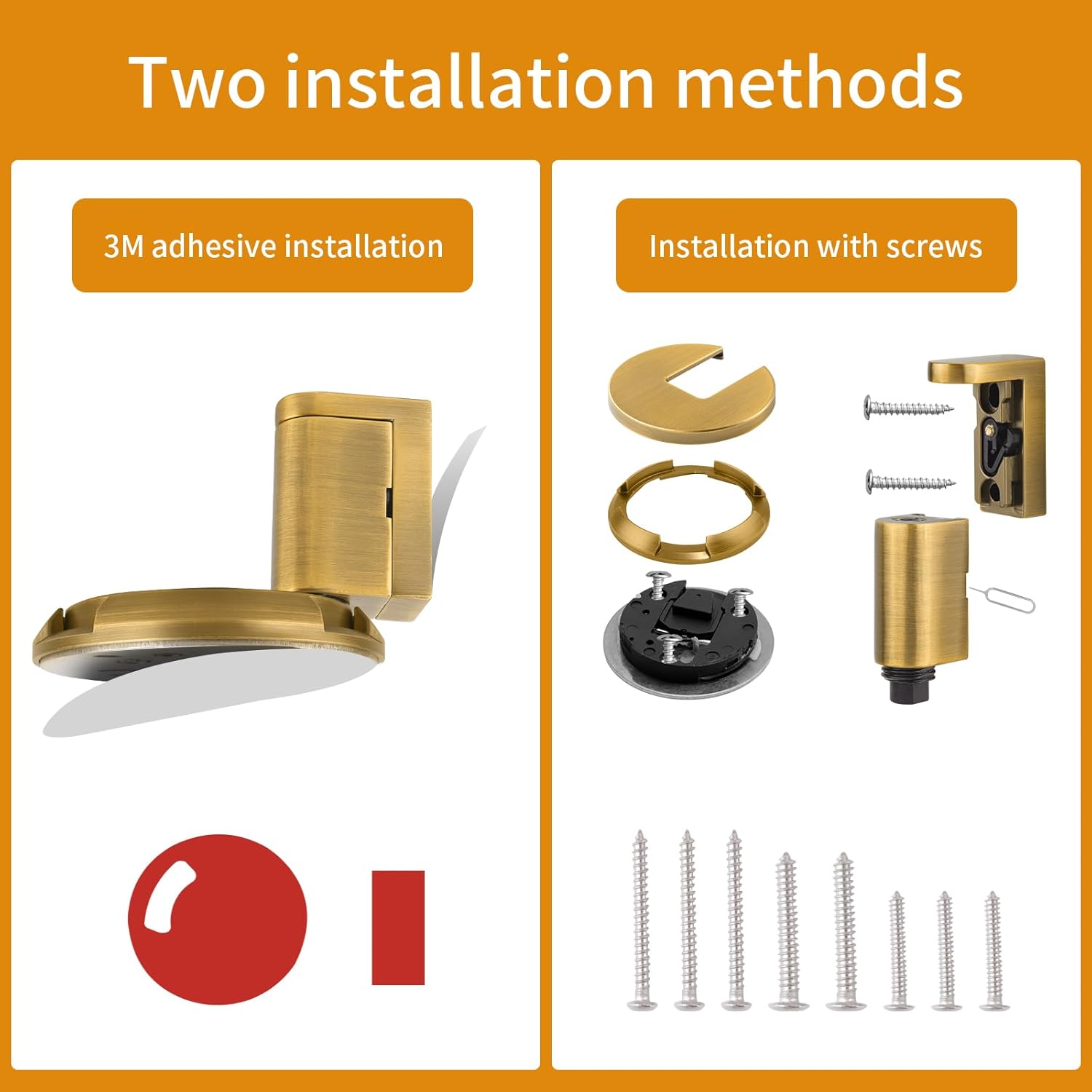 Windproof Door Stop |Adjustable Bottom Door Stop, Indoor No-Drill Heavy Duty Mechanical Door Stop