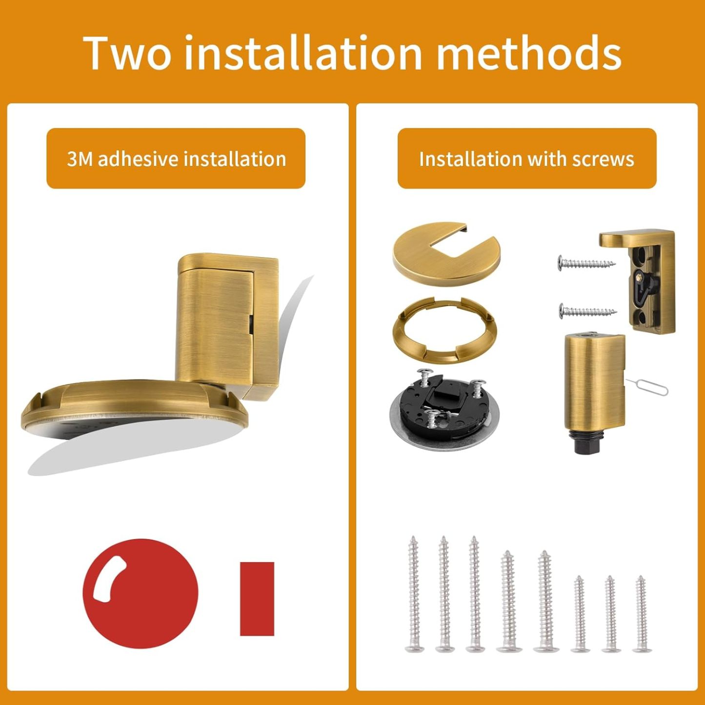 Windproof Door Stop |Adjustable Bottom Door Stop, Indoor No-Drill Heavy Duty Mechanical Door Stop