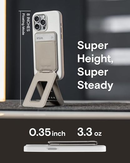 3-in-1 phone stand with magnetic wallet, supports NFC