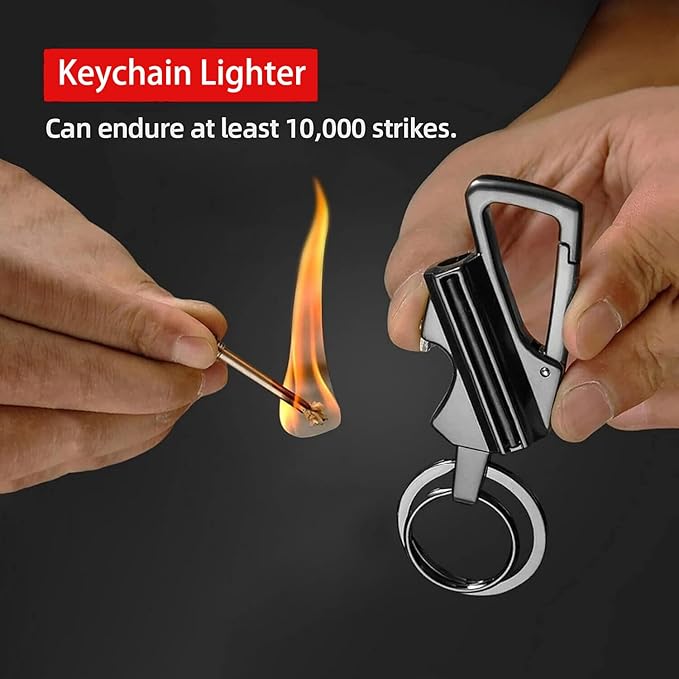Keychain lighter with multi-functional keychain bottle opener