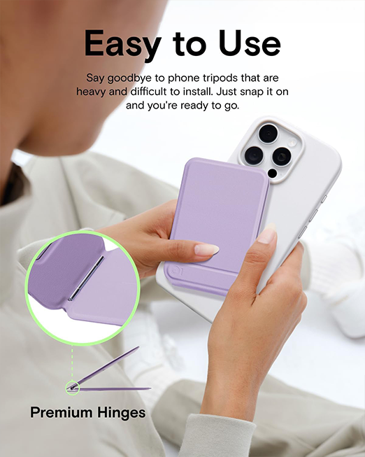 3-in-1 phone stand with magnetic wallet, supports NFC