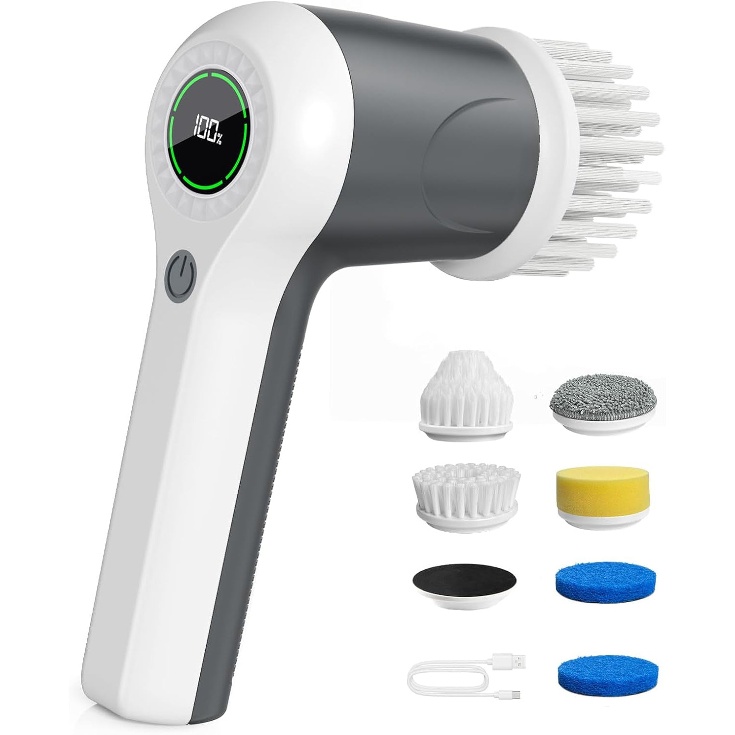 Electric Spin Scrubber – Cordless Shower Scrubber with Battery Level Display