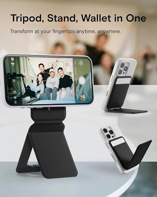 3-in-1 phone stand with magnetic wallet, supports NFC
