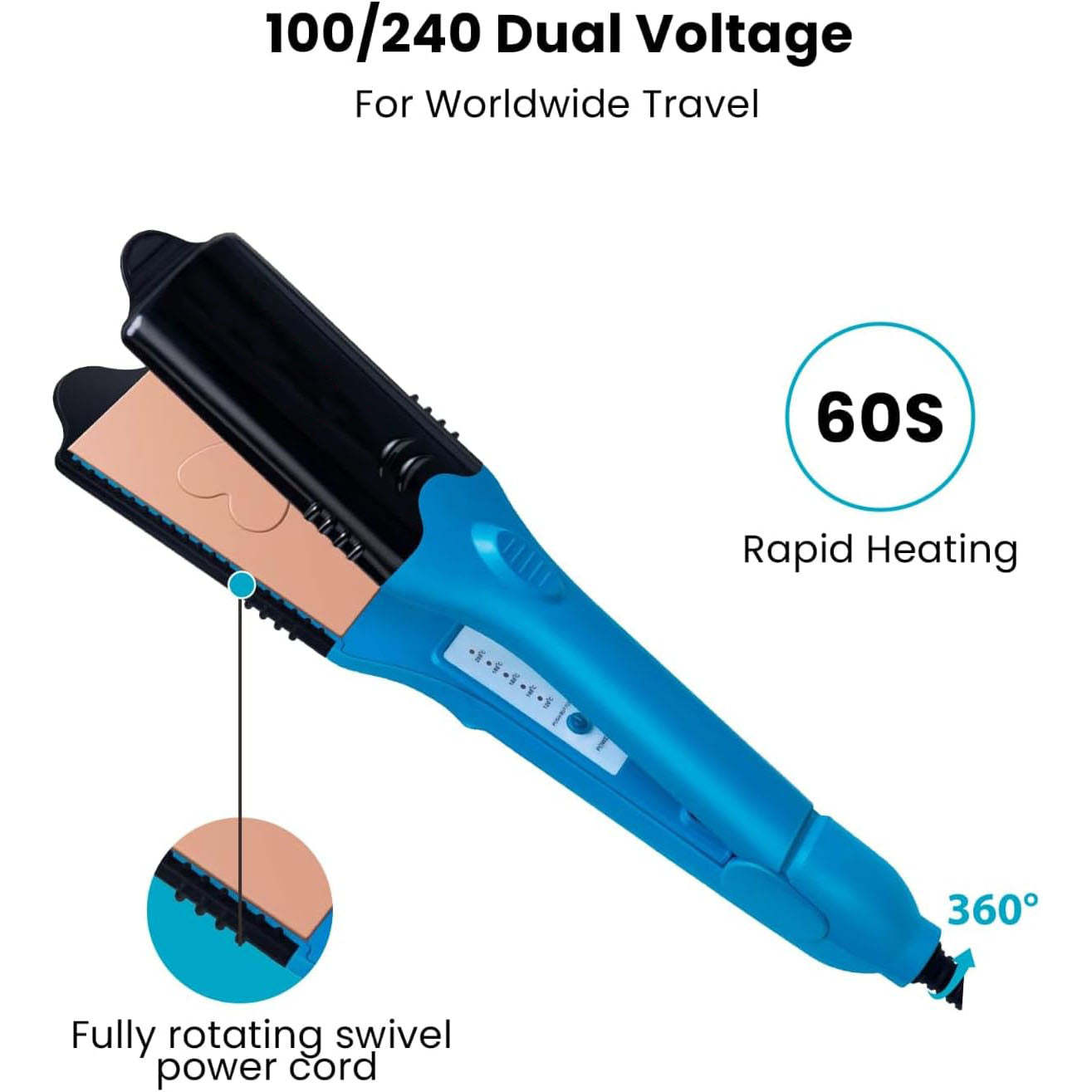 3D Image Hair Imprinting Iron & Hair Straightener – Multi-Plate Styling Tool