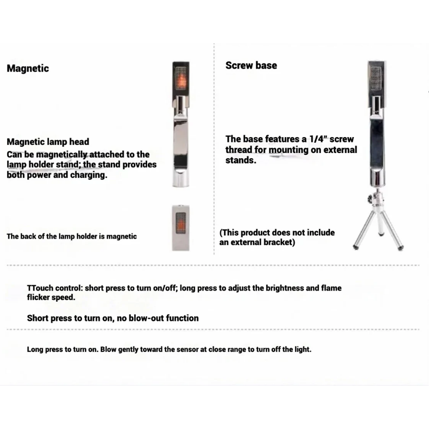 Touch Control Magnetic Candle Lamp