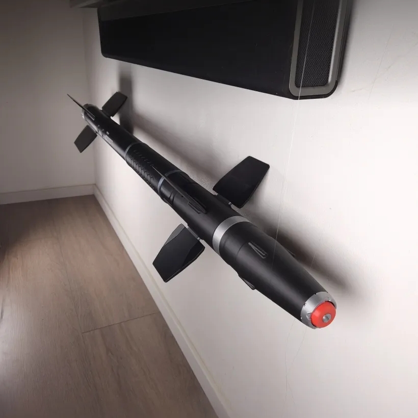 Sci-Fi Missile Wall Art | Hand-Finished 130cm Prop for Modern Interiors