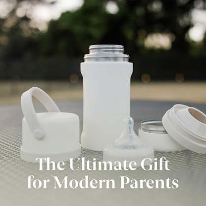 Insulated stainless steel baby bottle with formula container