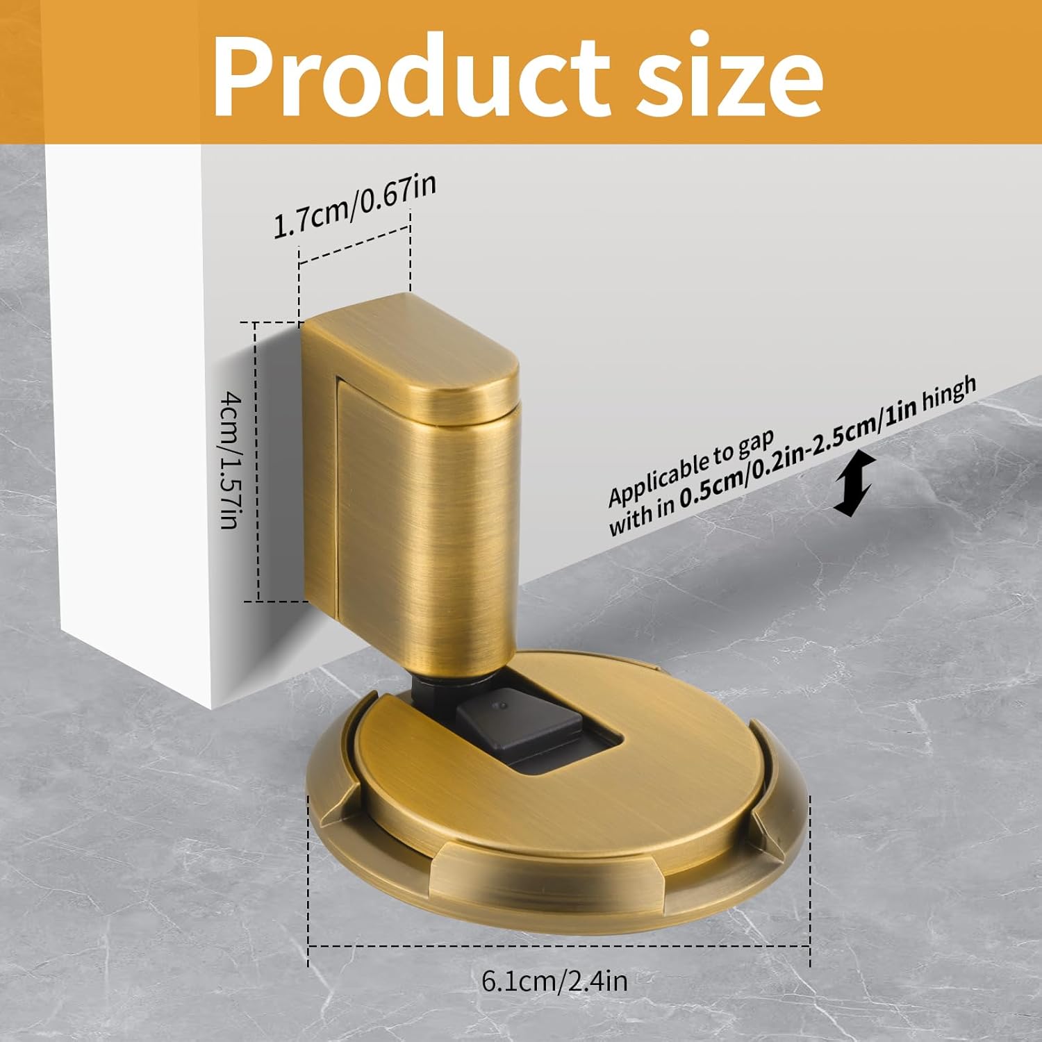 Windproof Door Stop |Adjustable Bottom Door Stop, Indoor No-Drill Heavy Duty Mechanical Door Stop