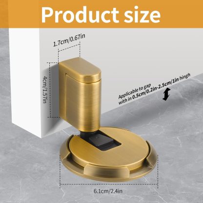 Windproof Door Stop |Adjustable Bottom Door Stop, Indoor No-Drill Heavy Duty Mechanical Door Stop