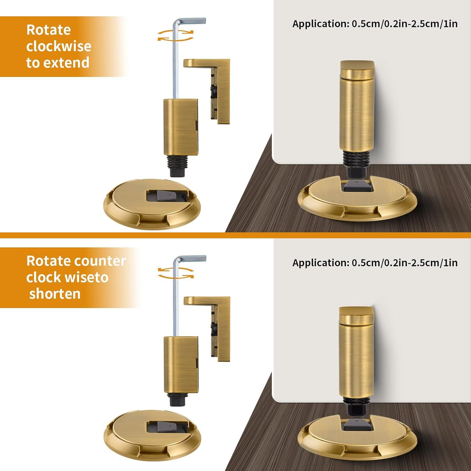 Windproof Door Stop |Adjustable Bottom Door Stop, Indoor No-Drill Heavy Duty Mechanical Door Stop