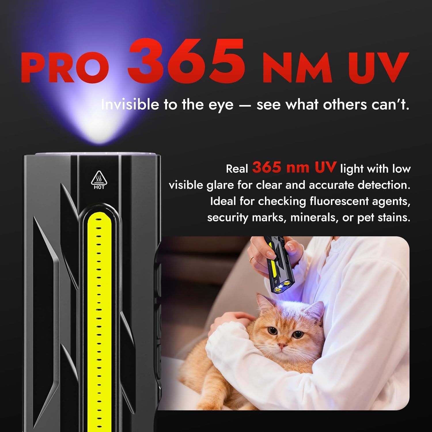 1500-lumen rechargeable LED flashlight with magnetic base and pocket clip