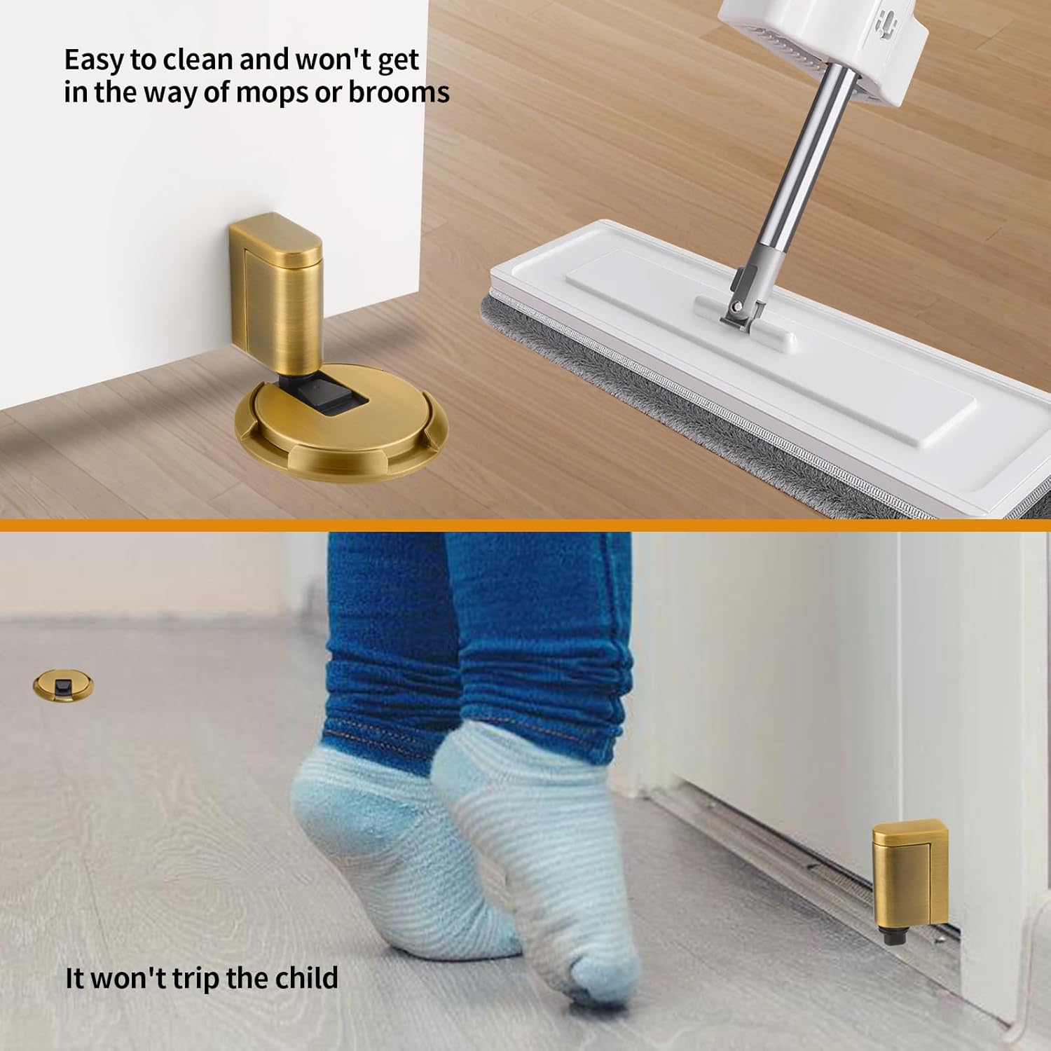 Windproof Door Stop |Adjustable Bottom Door Stop, Indoor No-Drill Heavy Duty Mechanical Door Stop