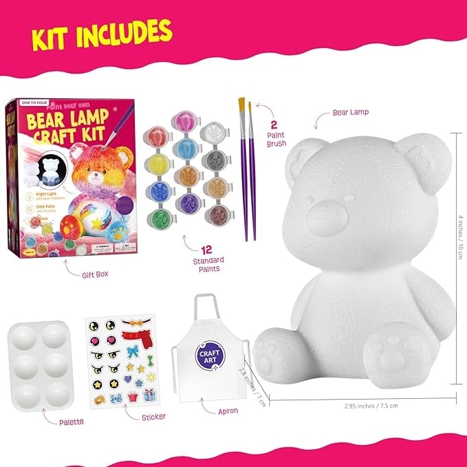 Children's painted animal lamp set, various animals to choose from