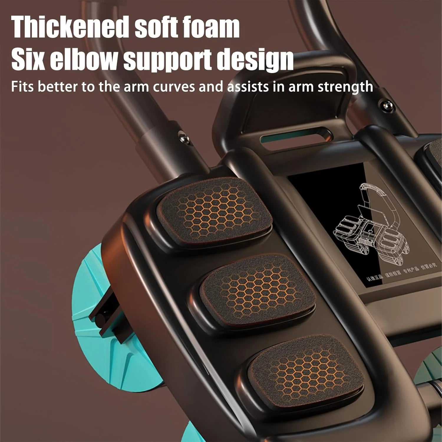 Automatic rebound ab wheel with elbow support and four wheels