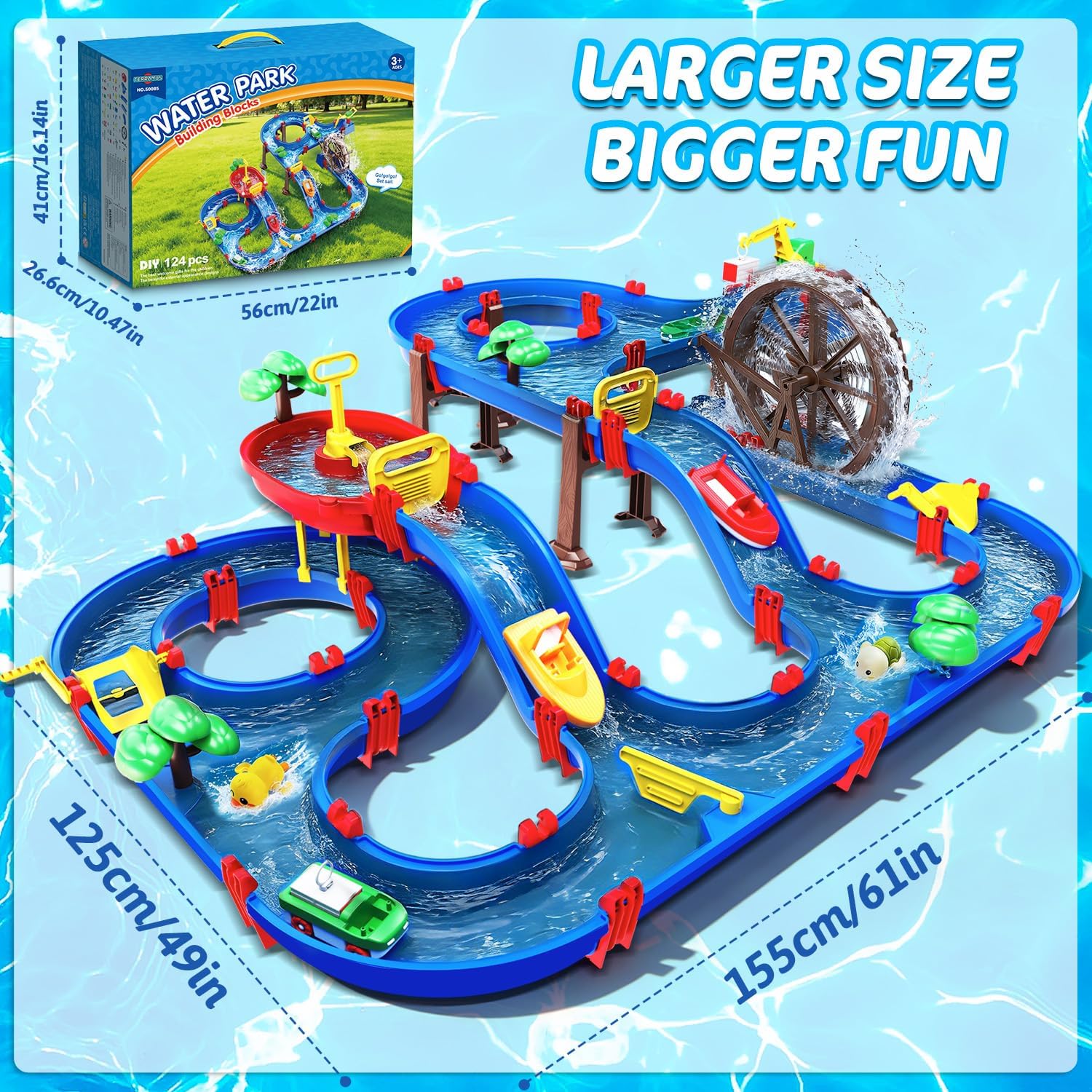 DIY Waterway Playset with Water Wheel – Kids Backyard Water Adventure Set
