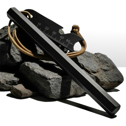 1/2-inch thick hexagonal fire starter with multi-functional lighter and lanyard