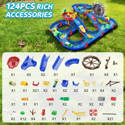 DIY Waterway Playset with Water Wheel – Kids Backyard Water Adventure Set