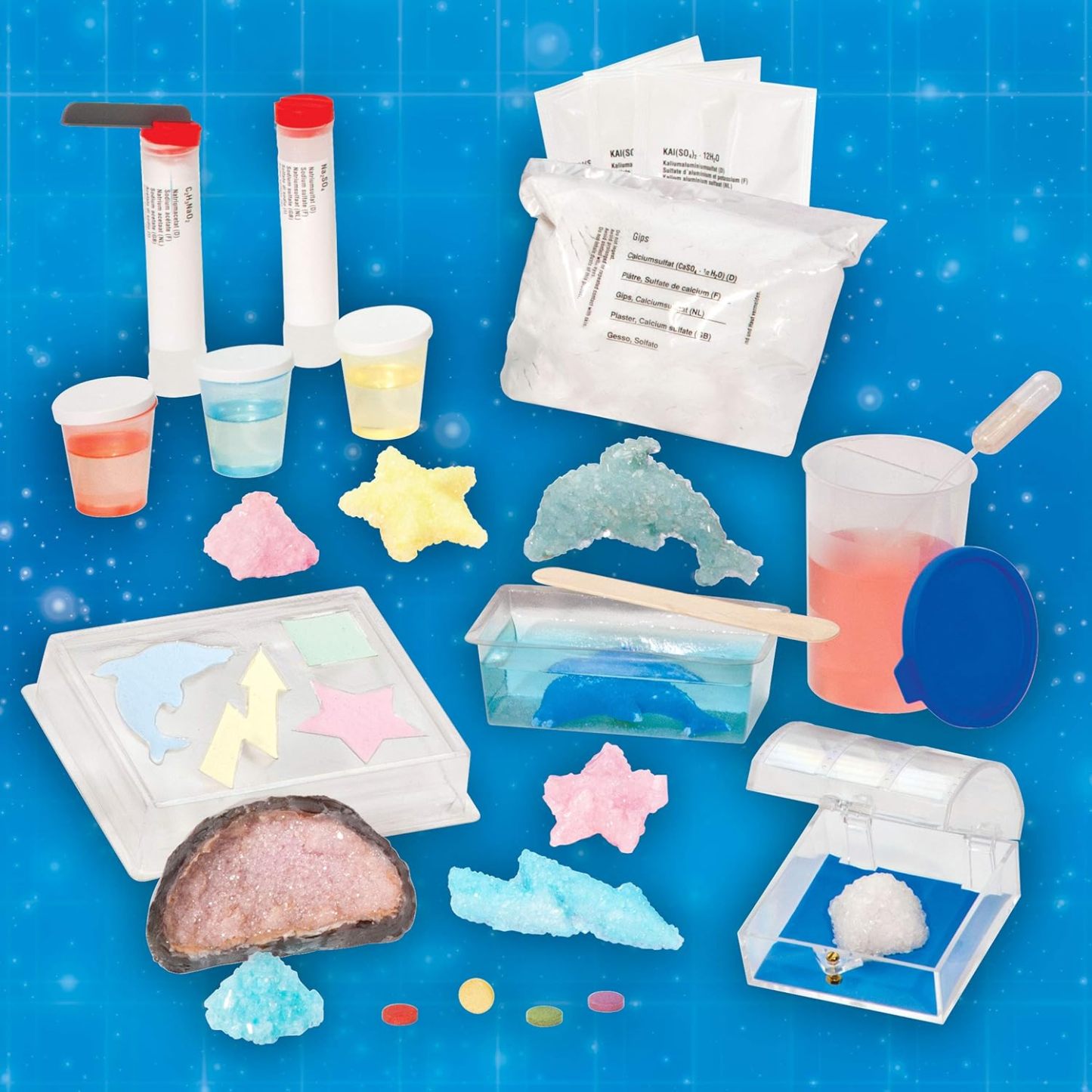 Crystal Growing Kit – 15 Science Experiments with 4 Crystal Types