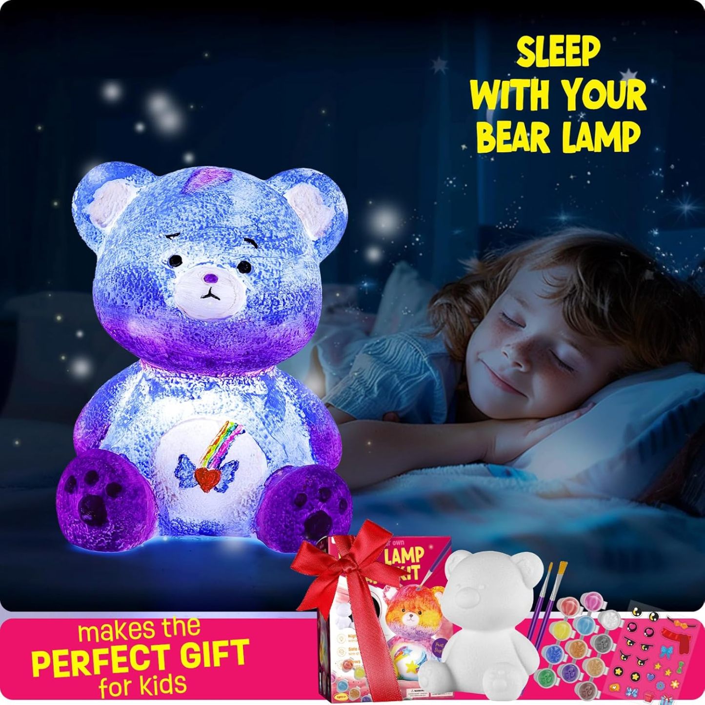 Children's painted animal lamp set, various animals to choose from