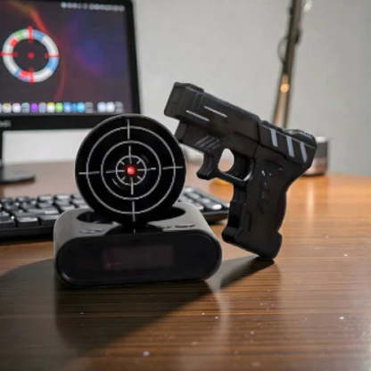 Shooting alarm clock, fun target alarm clock