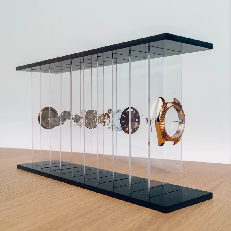 3D Deconstructed Mechanical Watch Art | Handcrafted Display in Acrylic Case