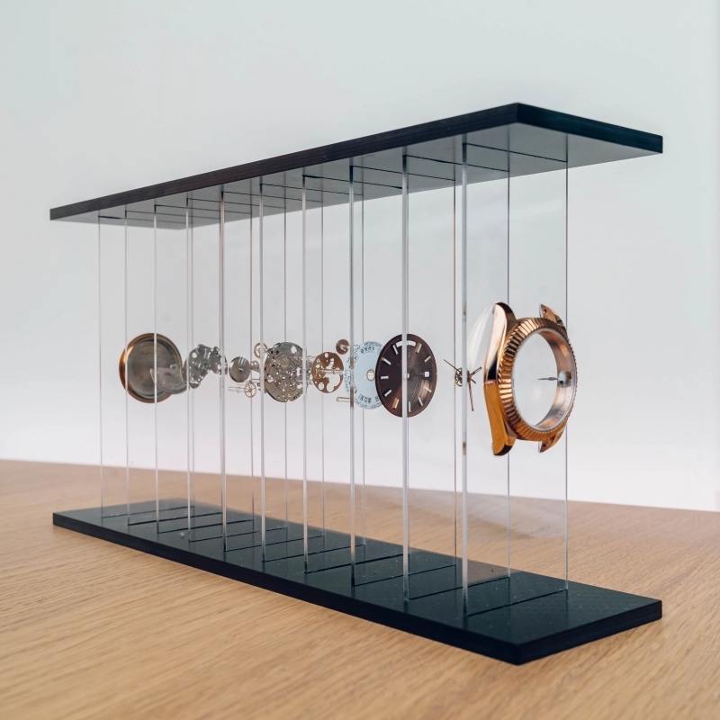 3D Deconstructed Mechanical Watch Art | Handcrafted Display in Acrylic Case