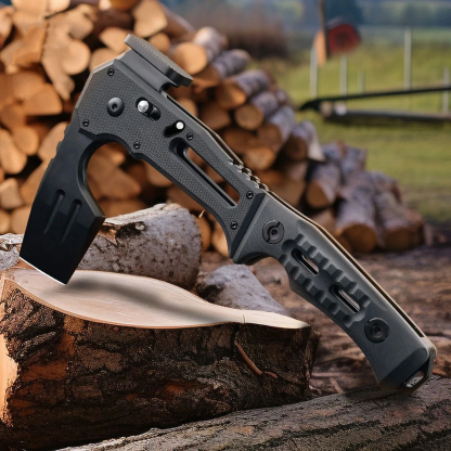 Folding Axe | Full Length 9.25 inches | DC53 Blade | Black G10 Handle